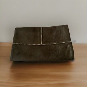 FREE PEOPLE Buffalo Leather Trifold Pouch Wallet